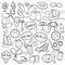 Beach Traditional Doodle Icons Sketch Hand Made Design Vector