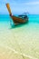 Beach with traditional thailand longtale boat.Bamboo island, Thailand