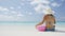Beach Travel Vacation Holidays Concept Woman Relaxing Sunbathing