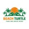 Beach turtle logo design template