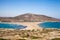 Beach between two seas. Beach between the islands of Rhodes and Prasonisi.