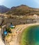 The beach and two-tiered seawall of Castellammare del Golfo, Sicily