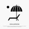 Beach, Umbrella, Bench, Enjoy, Summer solid Glyph Icon vector