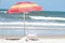 beach umbrella and chair on ilheus beach