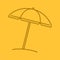 Beach umbrella color linear icon