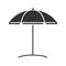 Beach umbrella glyph icon