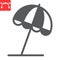 Beach umbrella glyph icon