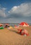 beach umbrella on Koh Pen Koh Paen, a nice island located in the middle of Mekong river