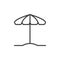 Beach umbrella line icon