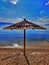 Beach umbrella made from palm leaves