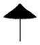 Beach umbrella made for shade black contour silhouette vector illustration