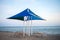 Beach Umbrella and Picnic Tables