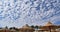 Beach Umbrella Shade Blue sky clouds