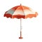Beach umbrella symbolizes summer vacations