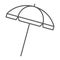 Beach umbrella thin line icon, travel and parasol