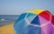 Beach umbrella in Wellfleet, MA Cape Cod.
