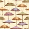 Beach umbrellas seamless pattern