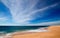 Beach under cirrus cloudscape at the Todos Santos artist community in central Baja California Mexico