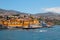 Beach under walls of ancient fortress. Funchal, Madeira, Portugal