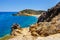 Beach at Vai with beautiful palm forest on east Crete