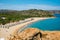 Beach at Vai with beautiful palm forest on east Crete, Greece