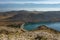 Beach Vela Luka, sea with ship and hills, island Krk Croatia