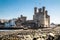 Beach view of the historic castle Caernafon, Gwynedd in Wales - United Kingdom