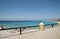 Beach view from the roadside in Rhodos island.