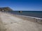 Beach in the village Kurortnoe near Karadag mountain.