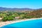 Beach in Villasimius at Mediterranean sea South Sardinia