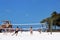 Beach volleyball in Florida on crystal white sands