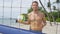 Beach volleyball man active lifestyle portrait
