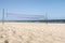 Beach with volleyball net, sand and the North Sea on Sylt island