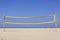 Beach volleyball net on sandy