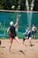 Beach volleyball play girls,