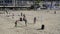 Beach volleyball players in Huntington Beach