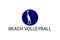 beach volleyball sport vector line icon. an athlete playing beach volleyball.