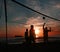 Beach volleyball sunset 4