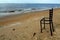 Beach water with strange chair in New Jersey Beach