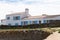 Beach white house blue shutter on the island of Noirmoutier en lâ€™Ile in Pays de la Loire in western France