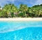 Beach with white sand bottom underwater view