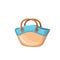 Beach wicker bag, isolated fashion straw handbag for summer travel vacation and holidays