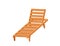 Beach wooden lounger summer sunbed vector illustration isolated on white background
