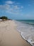 Beached Abandoned Boat on Isla Blanca Beach on the Caribbean Sea at Cancun Mexico