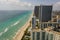 Beaches and highrise condominium buildings Hallandale Hollywood Beach FL