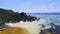 Beaches and islands of the Indian Ocean. Drone view of a tropical island and corral reef in the Indian Ocean. The