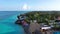 Beaches and islands of the Indian Ocean. Drone view of a tropical island and corral reef in the Indian Ocean. The