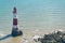 BEACHEY HEAD, SUSSEX/UK - JULY 23 : View of the lighthouse at Be