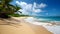 Beachfront bliss, captivating tropical beach, lush trees, and sunlit seascapes