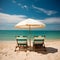 Beachfront bliss, sandy beach, whispy clouds, and tranquil ocean horizons